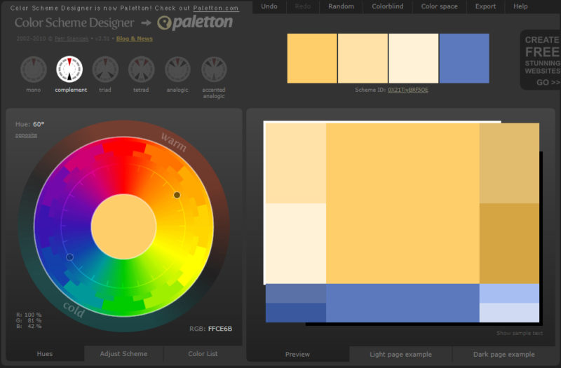 Color Scheme Designer to help choose amazing color schemes for your Instagram feeds