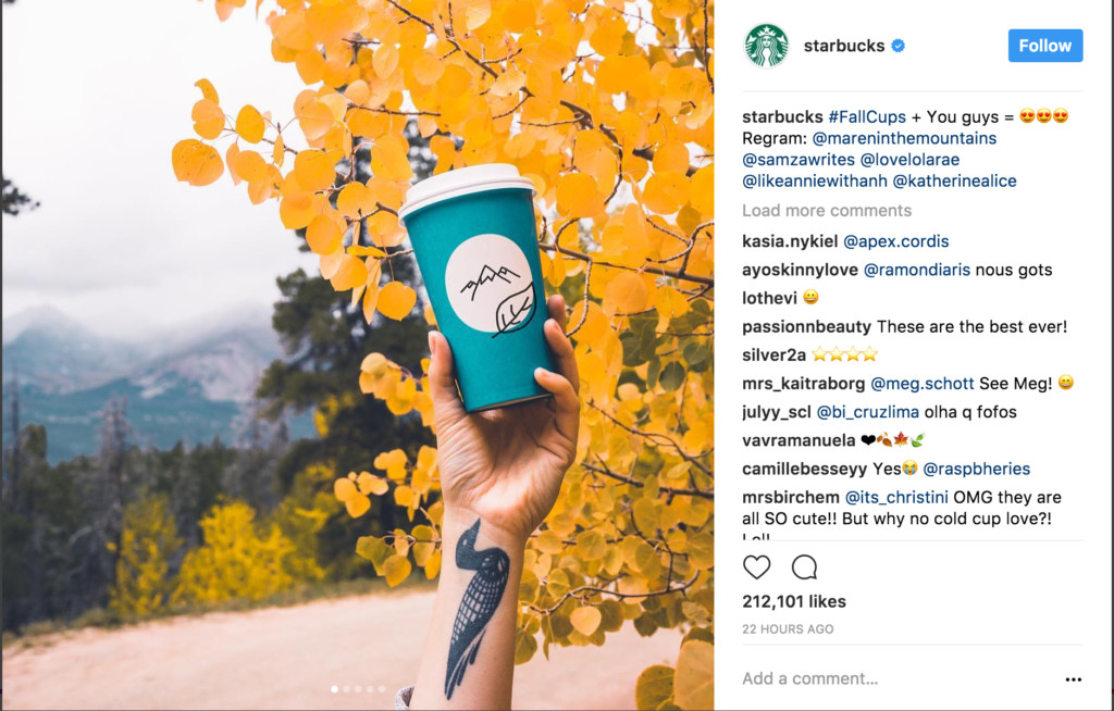 Starbucks Instagram UGC Influencer