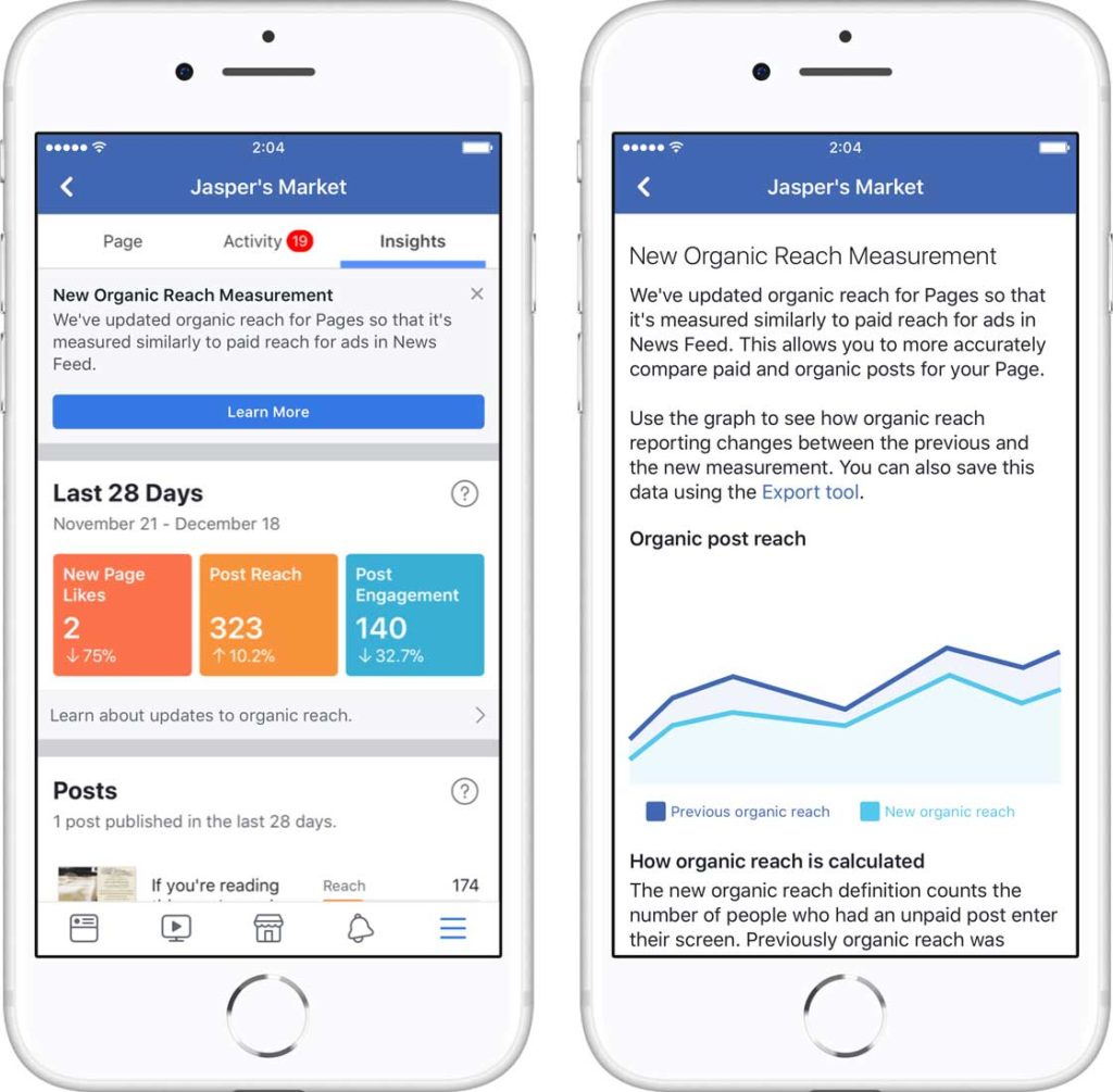 Facebook Page Insights Redesign 2018