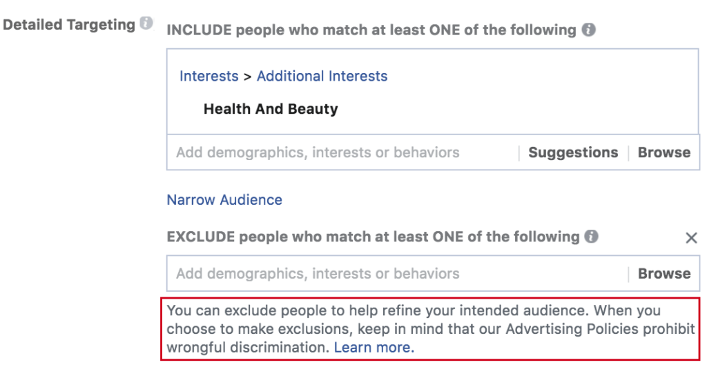 Facebook ad targeting anti-discrimination