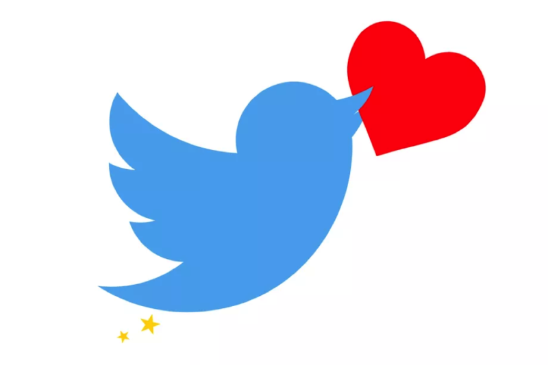 Twitter Bird with Heart