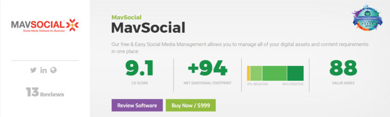 MavSocial Emotional Footprint Award Software Reviews Champions Social Media Management