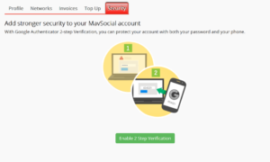 MavSocial supports Google Authenticator 2 step verification