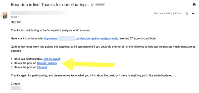follow-up on email to boost virality of your expert roundup