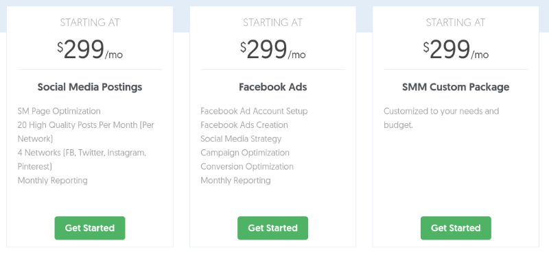 Tiered Social Media Marketing Packages are great for grouping similar services together